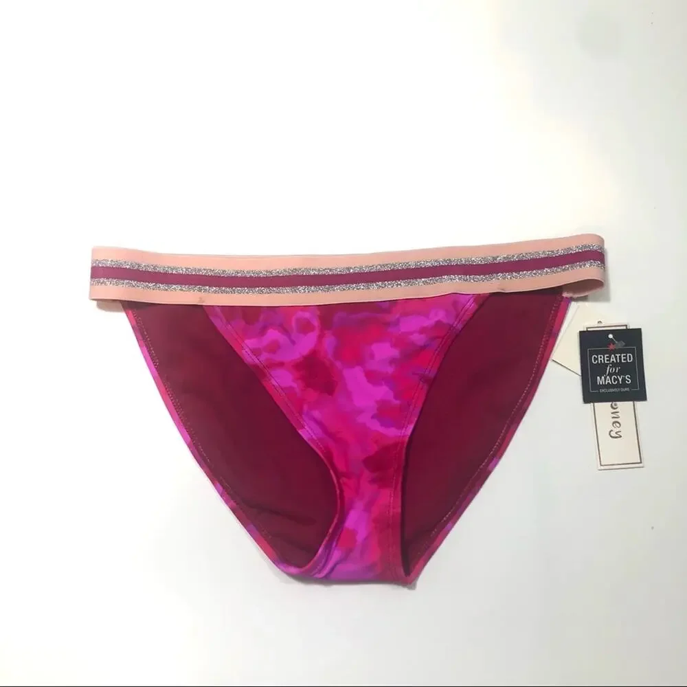 Hula Honey berry tie dye pink bikini swim bottom